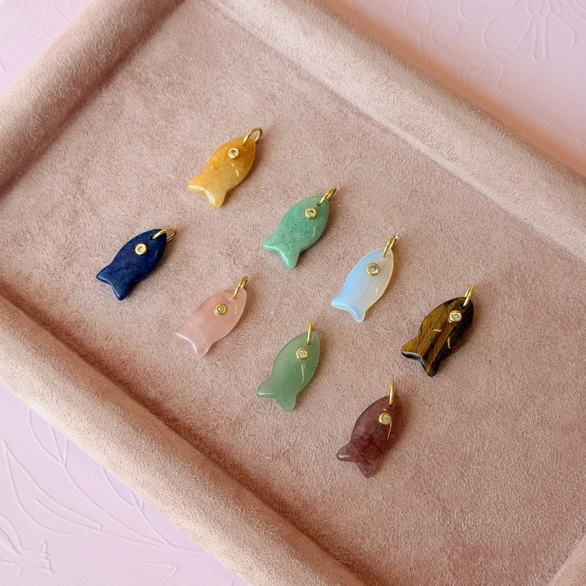 Little Fish Gem Stone Charms