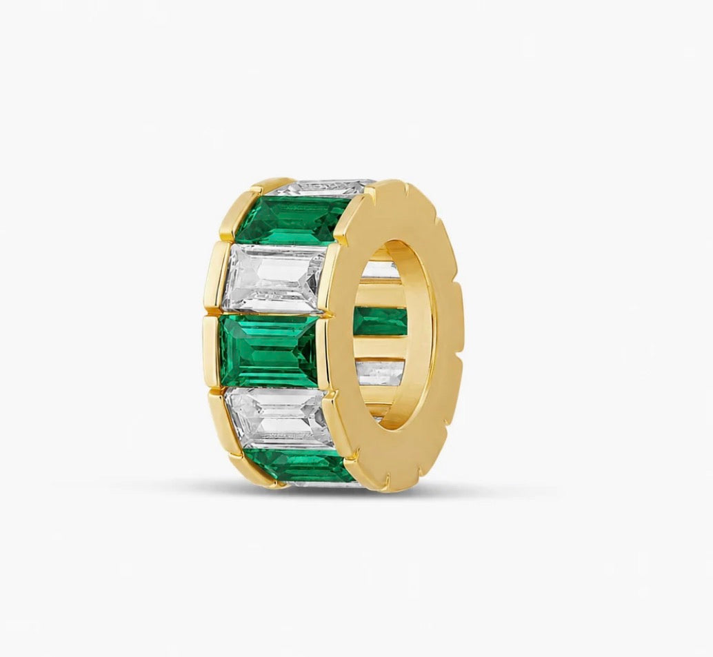 GREEN BAGUETTE SPACER CHARM