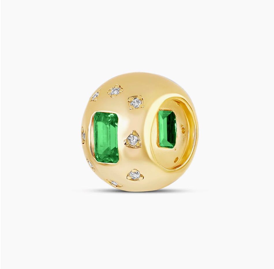 Green Stone Spacer Charm