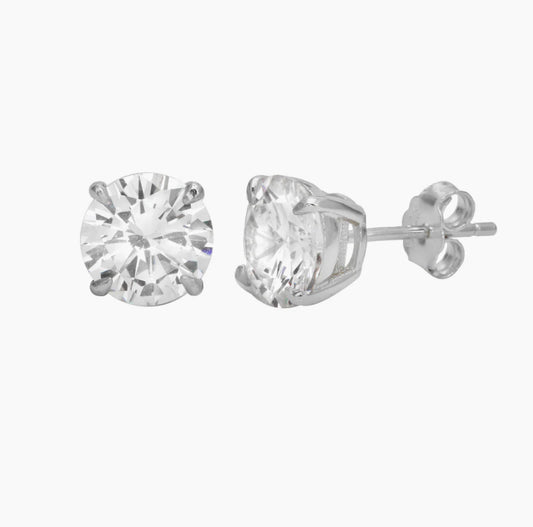SILVER DIAMOND LIKE STUDS