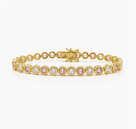 PINK AFFAIR BEZEL TENNIS BRACELET