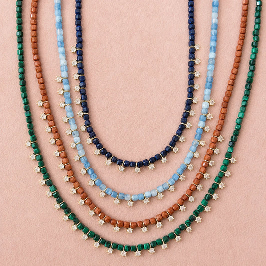 Stardust Sand Stone Beaded Necklace