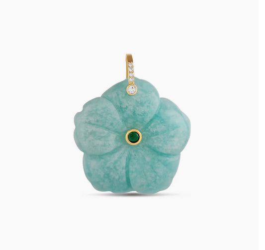 Turquoise Flower Charm
