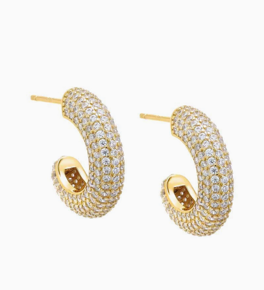 PAVE HOOP EARRINGS