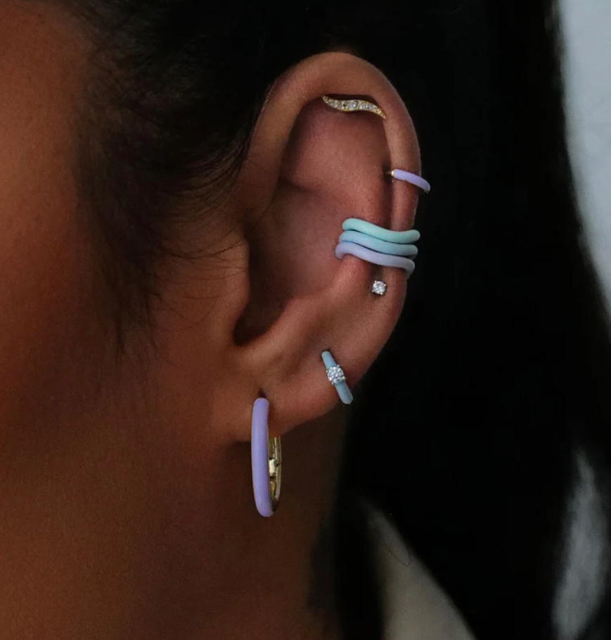 PASTEL ENAMEL EAR CUFF SET