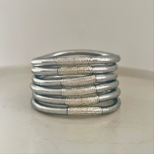 SILVER THAI LUCKY BANGLES